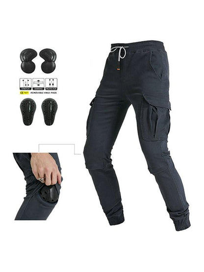 Men's Casual Multi-Pocket Overalls Motorcycle Pants