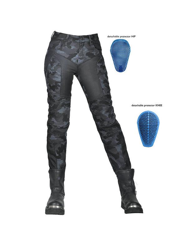 Women's Camouflage Motorcycle Riding Pants with Detachable CE Armor