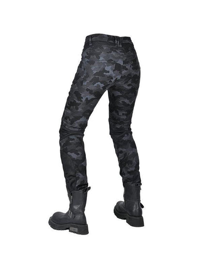 Women's Camouflage Motorcycle Riding Pants with Detachable CE Armor