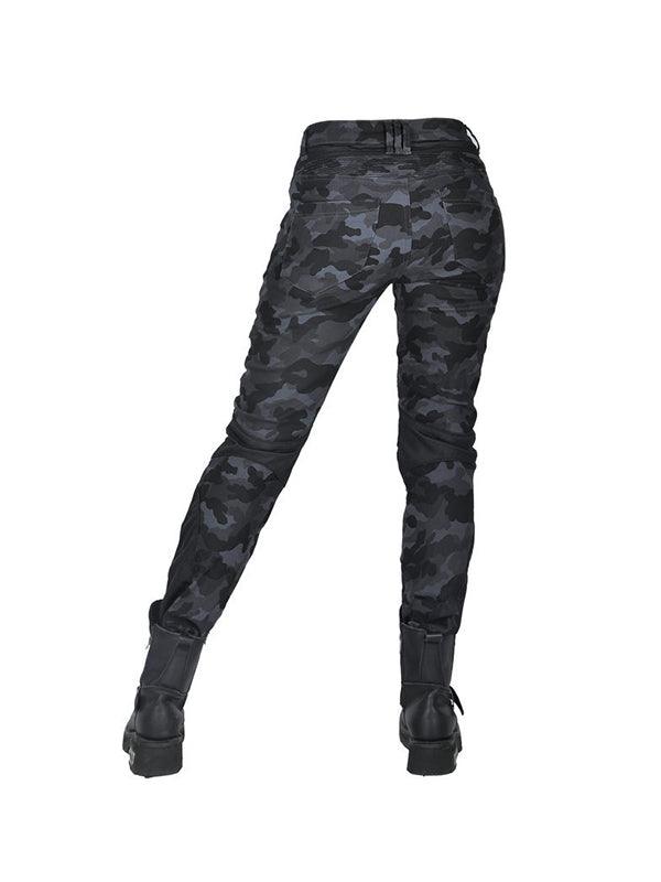 Women's Camouflage Motorcycle Riding Pants with Detachable CE Armor