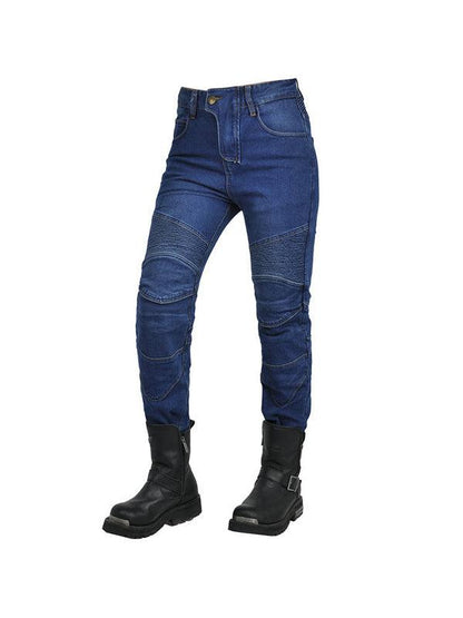 Women's Slim-Fit Denim Motorcycle Riding Pants with CE Knee Armor