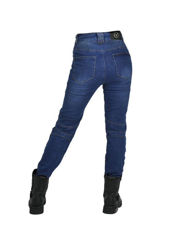 Women's Slim-Fit Denim Motorcycle Riding Pants with CE Knee Armor