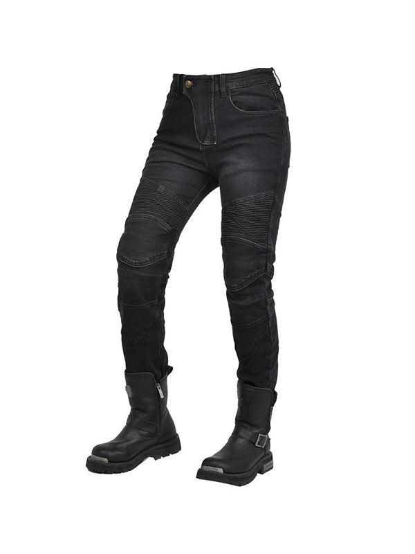 Women's Slim-Fit Denim Motorcycle Riding Pants with CE Knee Armor