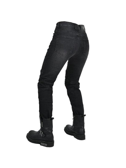 Women's Slim-Fit Denim Motorcycle Riding Pants with CE Knee Armor