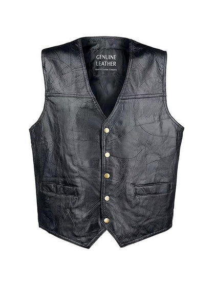 Solid Color Casual Windproof Sheepskin Motorcycle Vest