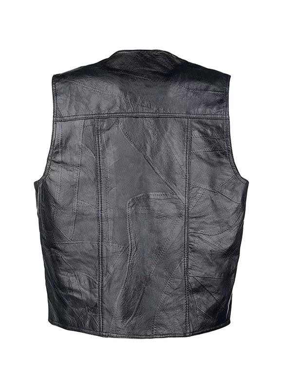 Solid Color Casual Windproof Sheepskin Motorcycle Vest