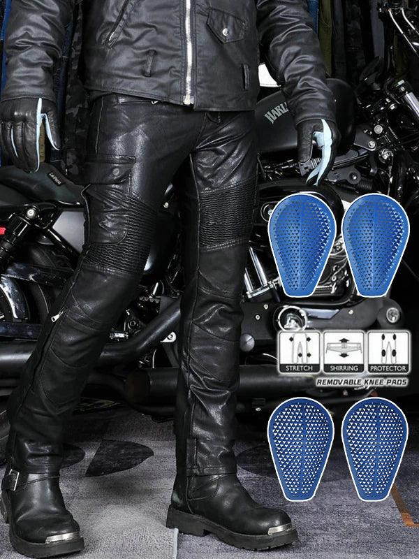 Leather Waterproof Motorcycle Riding Pants with CE Removable Armored