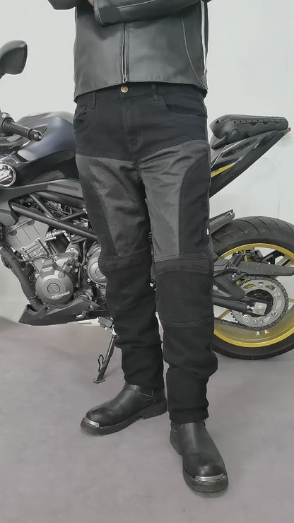 Men's Mesh Breathable Denim Anti-Fall Motorcycle Pants